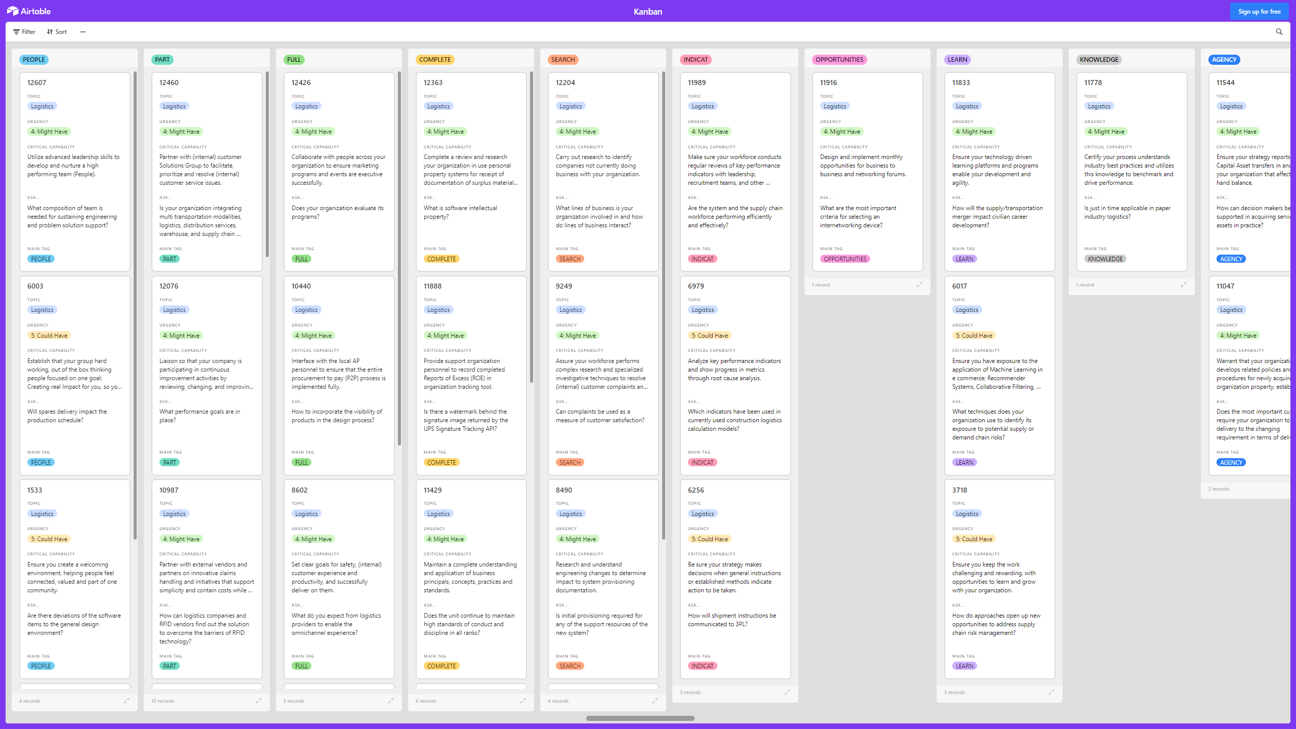 Kanban Board: Logistics (Excel template (XLSX)) Preview Image