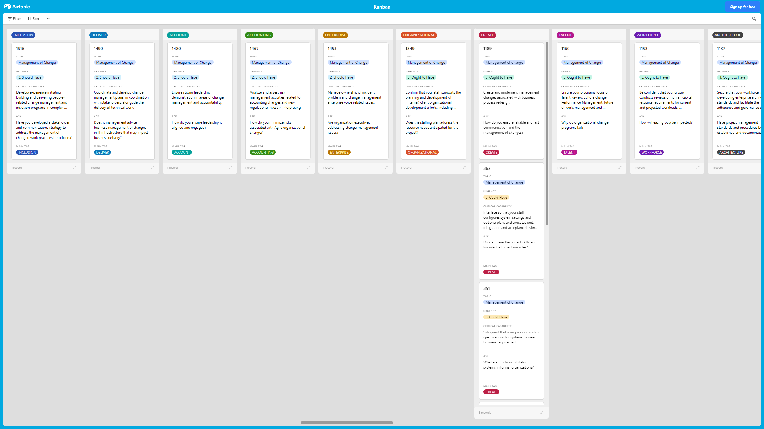 This is a partial preview of Kanban Board: Change Management (Excel workbook (XLSX)). 