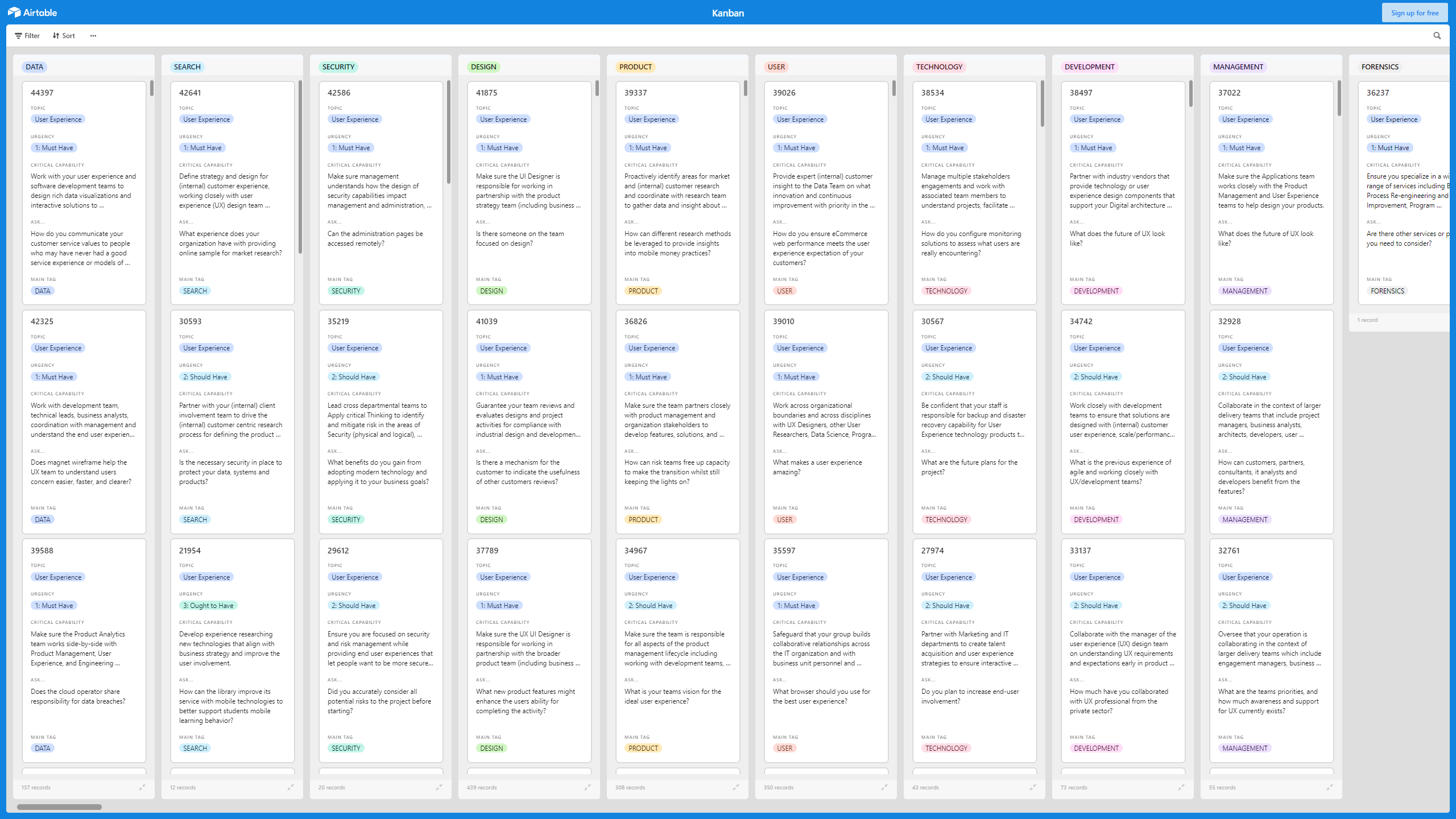 Kanban Board: User Experience (Excel template (XLSX)) Preview Image