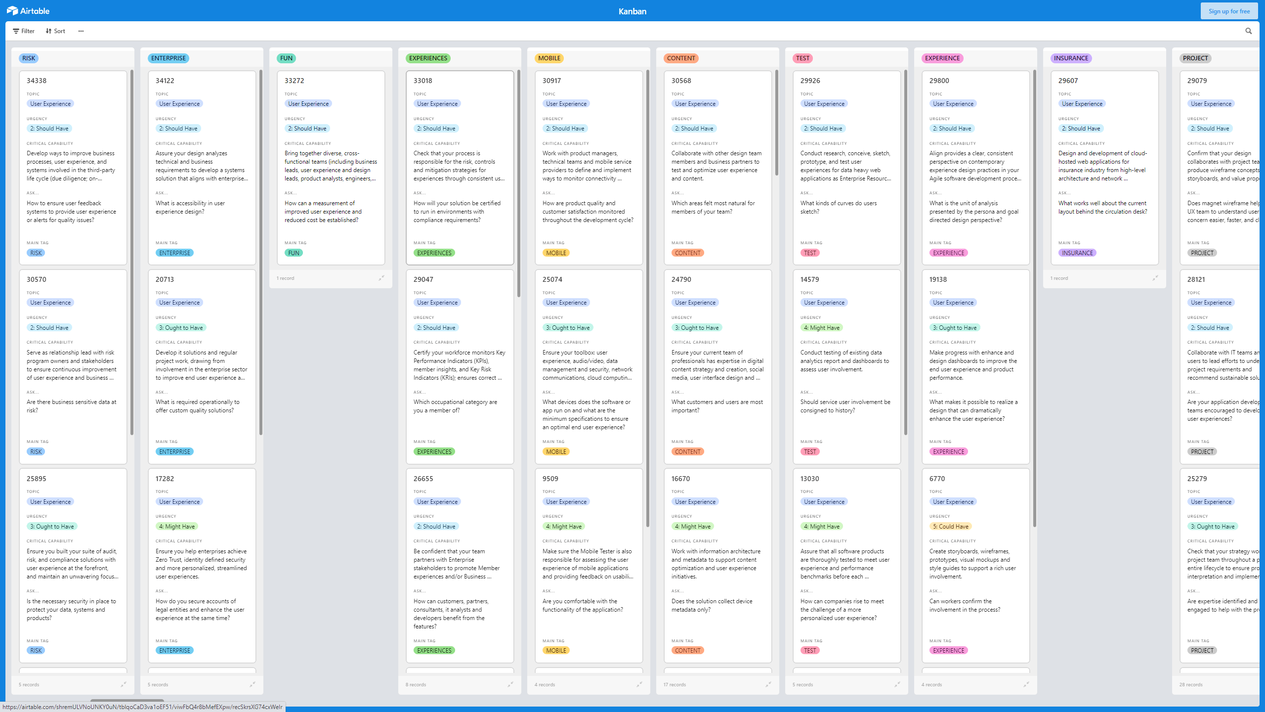 This is a partial preview of Kanban Board: User Experience (Excel workbook (XLSX)). 