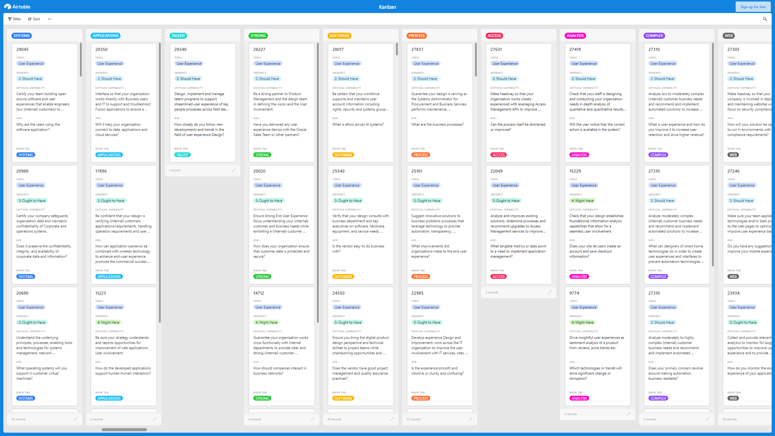 Kanban Board: User Experience (Excel template (XLSX)) Preview Image