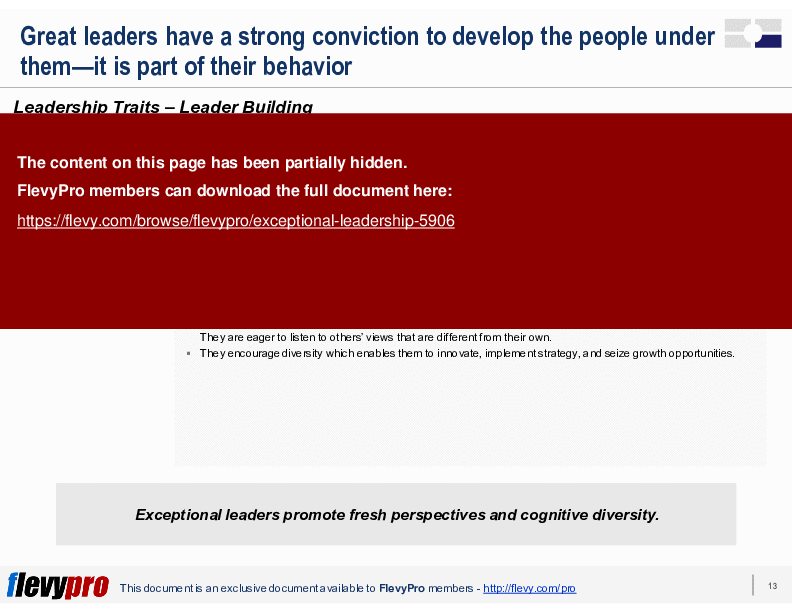 This is a partial preview of Exceptional Leadership (21-slide PowerPoint presentation (PPTX)). Full document is 21 slides. 