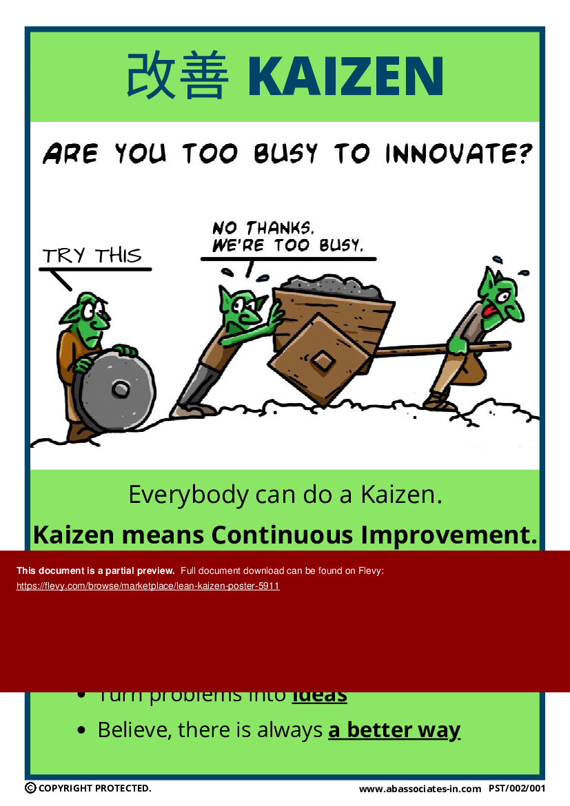 Lean Kaizen Poster (1-page PDF document) Preview Image