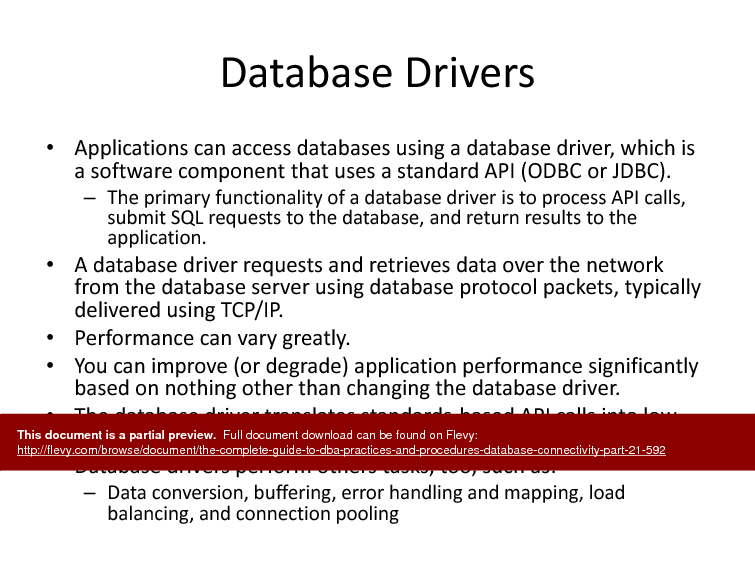 The Complete Guide to DBA Practices & Procedures - Database Connectivity - Part 21 (40-slide PPT PowerPoint presentation (PPTX)) Preview Image