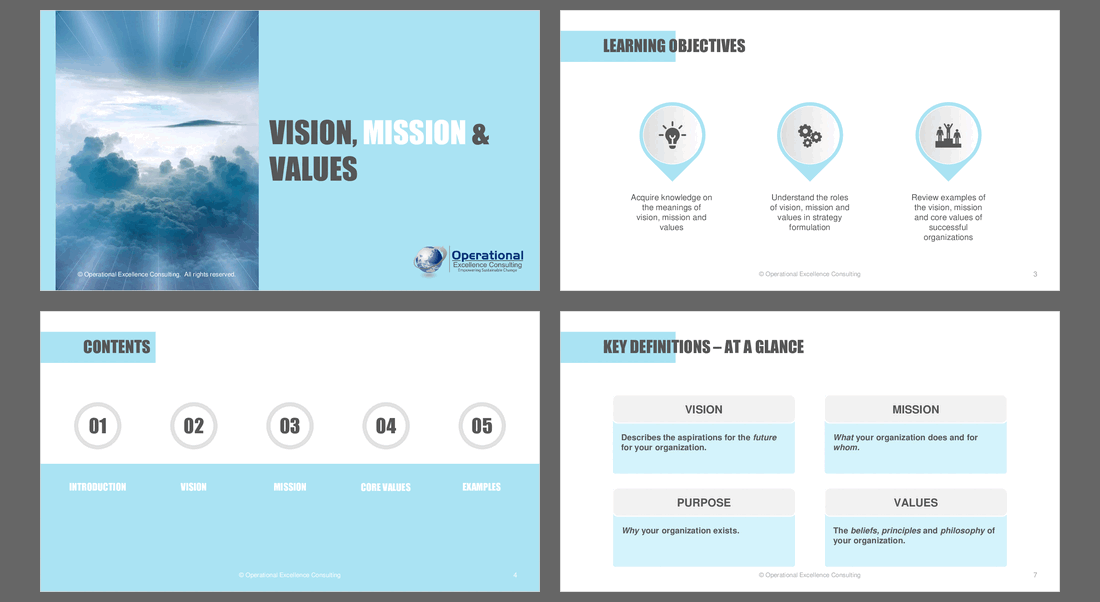 Vision, Mission & Values (75-slide PPT PowerPoint presentation (PPTX)) Preview Image