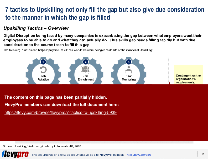 This is a partial preview of 7 Tactics to Upskilling (24-slide PowerPoint presentation (PPTX)). Full document is 24 slides. 