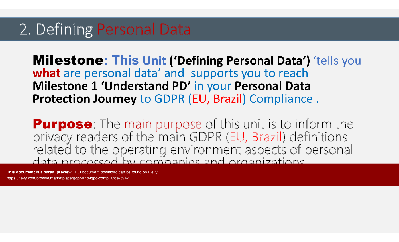 GDPR and LGPD Compliance (182-slide PPT PowerPoint presentation (PPTX)) Preview Image