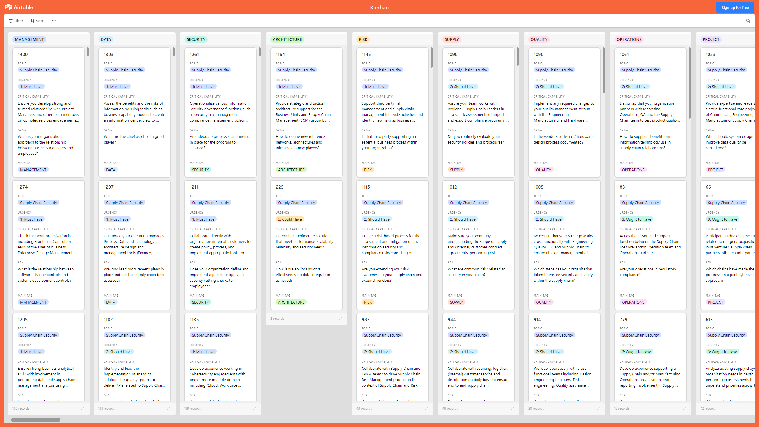 Kanban Board: Supply Chain Security (Excel template (XLSX)) Preview Image