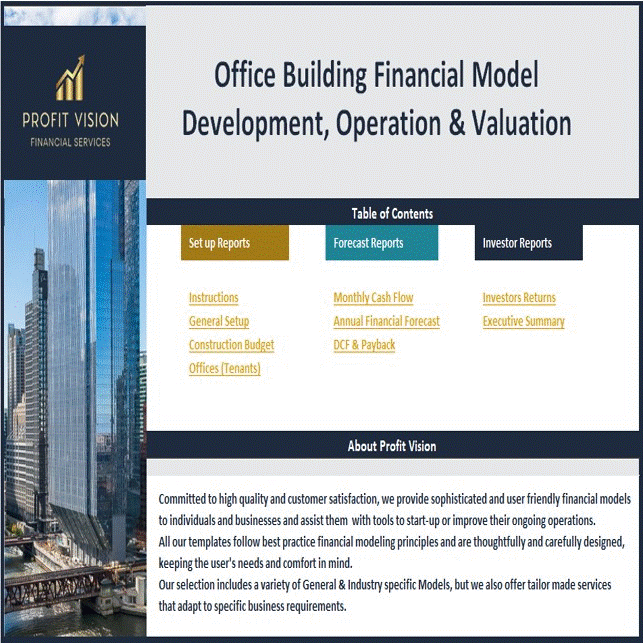 This is a partial preview of Office Building Development Financial Model (Excel workbook (XLSX)). 