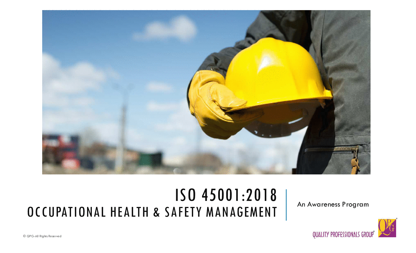 ISO 45001:2018 OH&S Management Systems Awareness Program (41-slide PowerPoint presentation (PPTX)) Preview Image