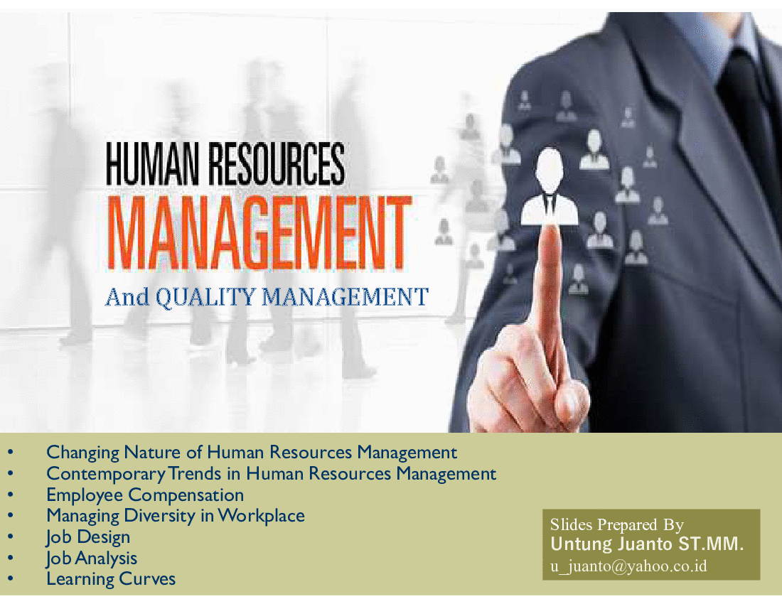 Human Resource and Quality Management