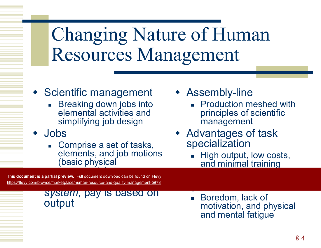 Human Resource and Quality Management (31-slide PPT PowerPoint presentation (PPT)) Preview Image