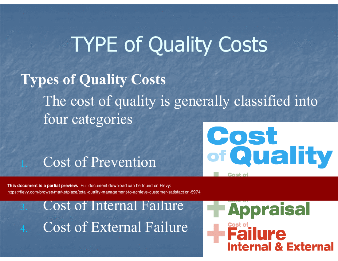 Total Quality Management to Achieve Customer Satisfaction (29-slide PPT PowerPoint presentation (PPT)) Preview Image