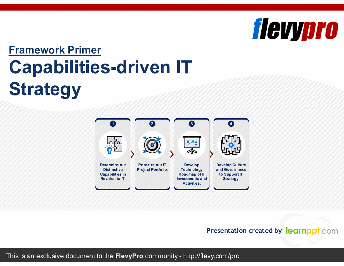This is a partial preview of Capabilities-driven IT Strategy (32-slide PowerPoint presentation (PPTX)). Full document is 32 slides. 