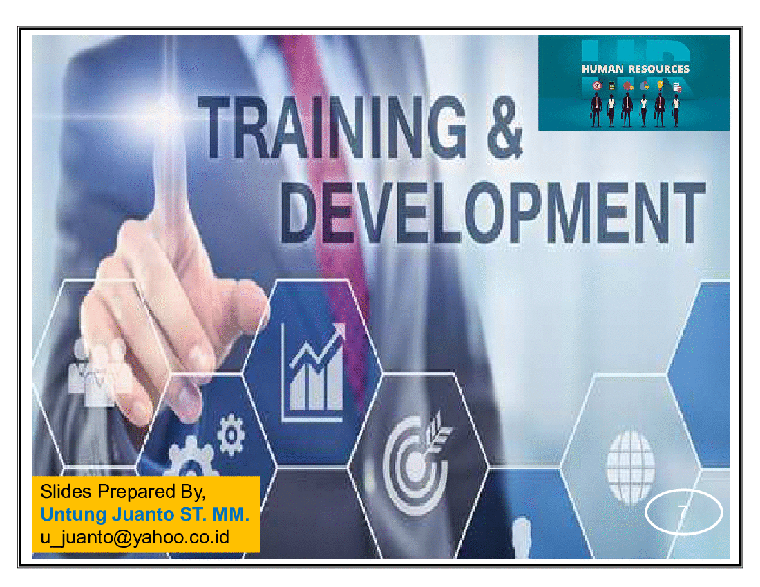 This is a partial preview of HR Employee Training & Development (24-slide PowerPoint presentation (PPT)). Full document is 24 slides. 