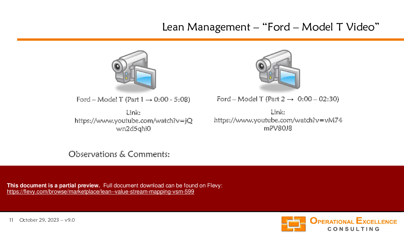 This is a partial preview of Lean - Value Stream Mapping (VSM) (158-slide PowerPoint presentation (PPTX)). Full document is 158 slides. 