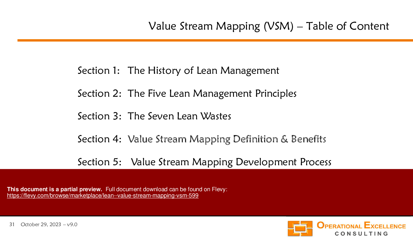Lean - Value Stream Mapping (VSM) (157-slide PPT PowerPoint presentation (PPTX)) Preview Image