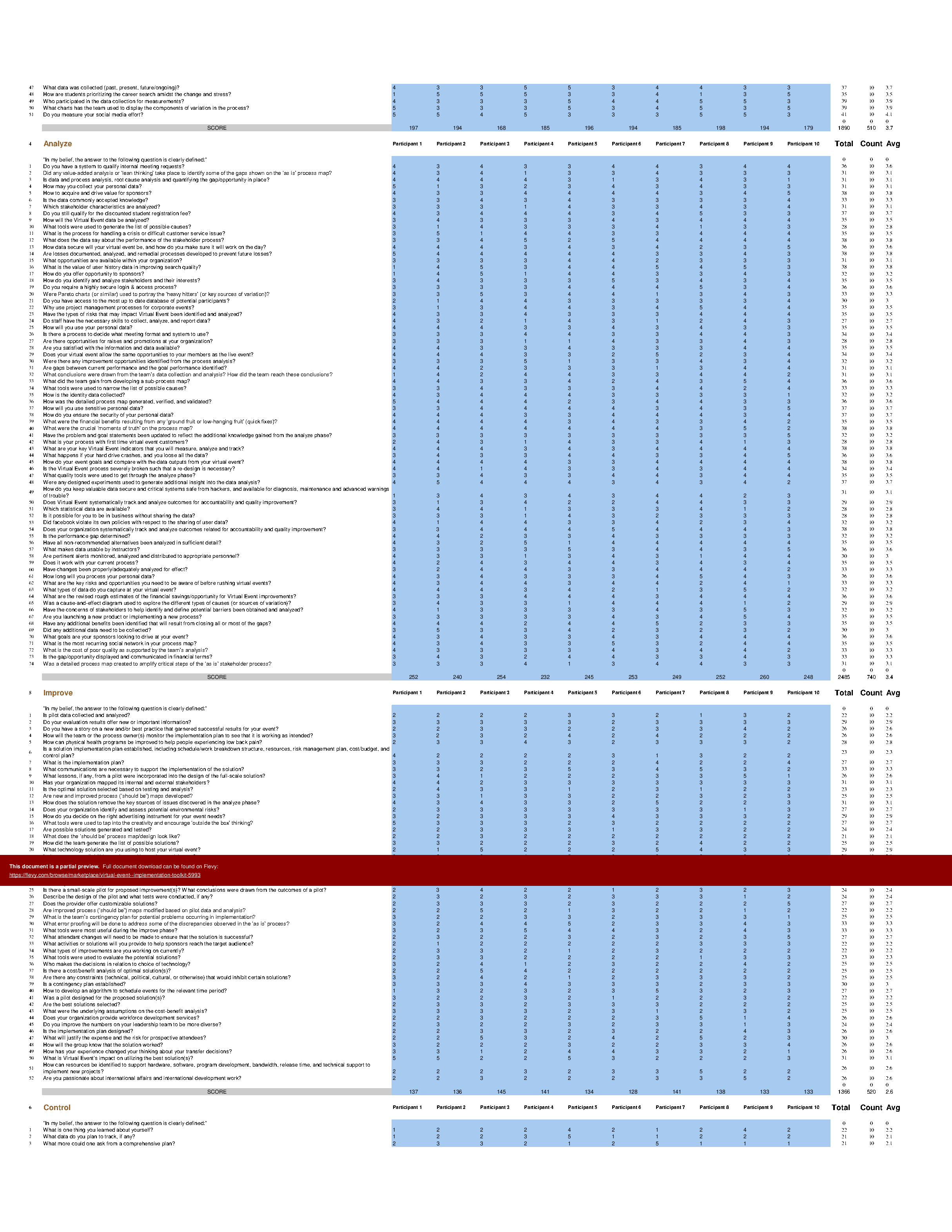 Virtual Event - Implementation Toolkit (Excel template (XLSX)) Preview Image