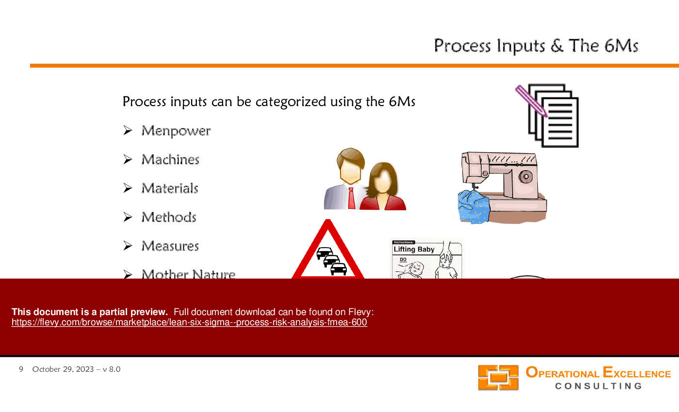 Lean Six Sigma - Process Risk Analysis (FMEA) (132-slide PowerPoint presentation (PPTX)) Preview Image