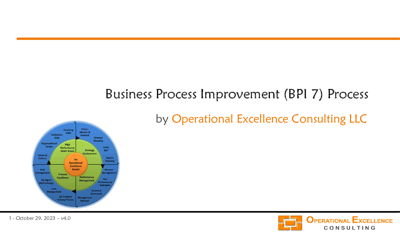 Business Process Improvement (BPI 7)