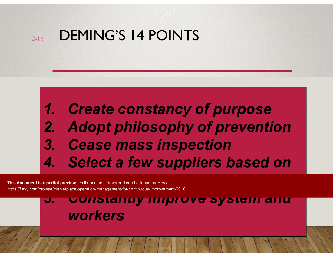 Operation Management for Continuous Improvement (56-slide PPT PowerPoint presentation (PPT)) Preview Image