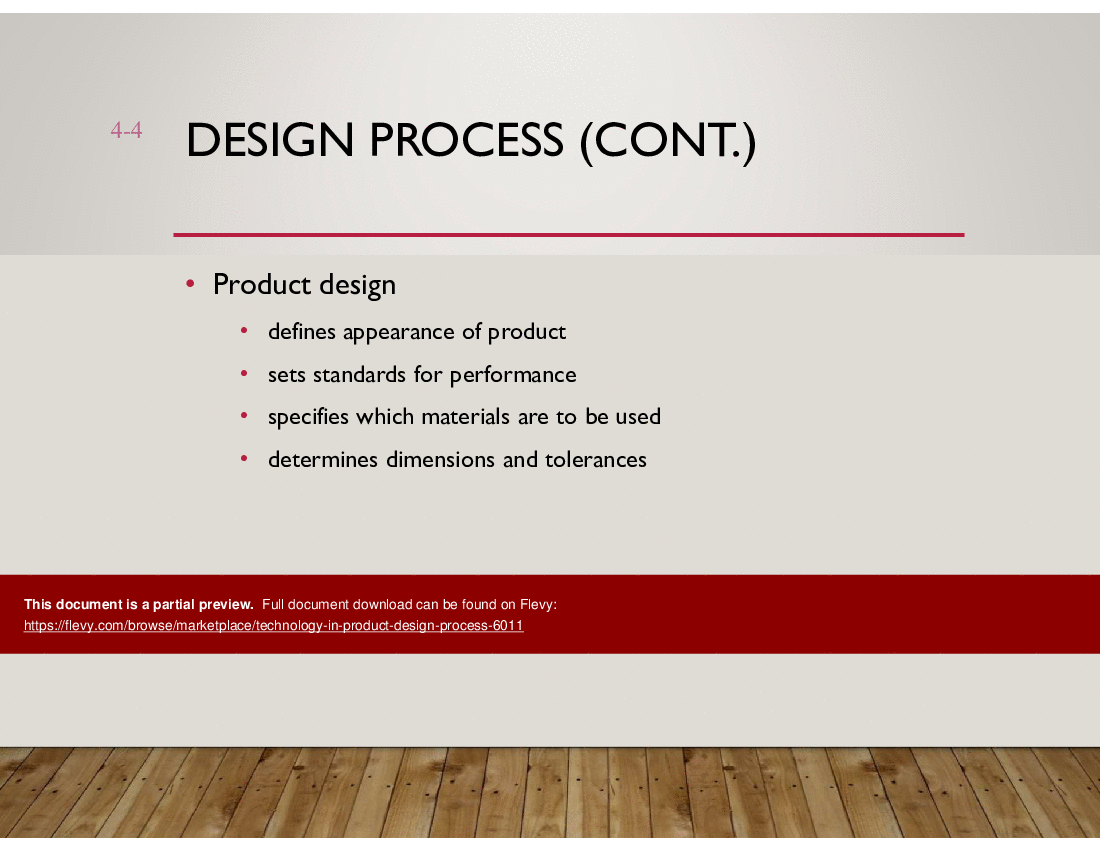 This is a partial preview of Technology in Product Design Process (45-slide PowerPoint presentation (PPT)). Full document is 45 slides. 