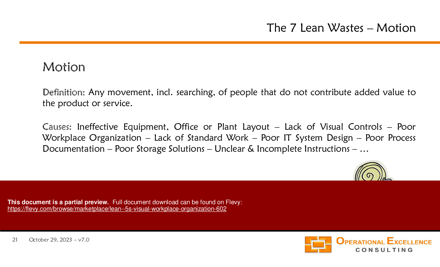 Lean - 5S Visual Workplace Organization (123-slide PPT PowerPoint presentation (PPTX)) Preview Image