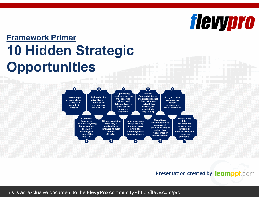 This is a partial preview of 10 Hidden Strategic Opportunities (22-slide PowerPoint presentation (PPTX)). Full document is 22 slides. 