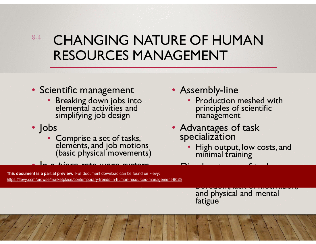 This is a partial preview of Contemporary Trends in Human Resources Management (31-slide PowerPoint presentation (PPT)). Full document is 31 slides. 