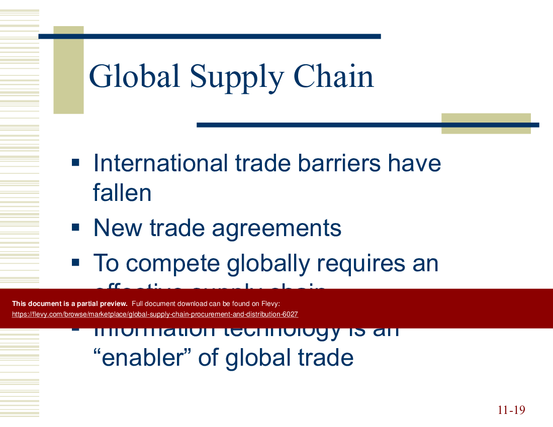 Global Supply Chain Procurement and Distribution (22-slide PowerPoint presentation (PPT)) Preview Image