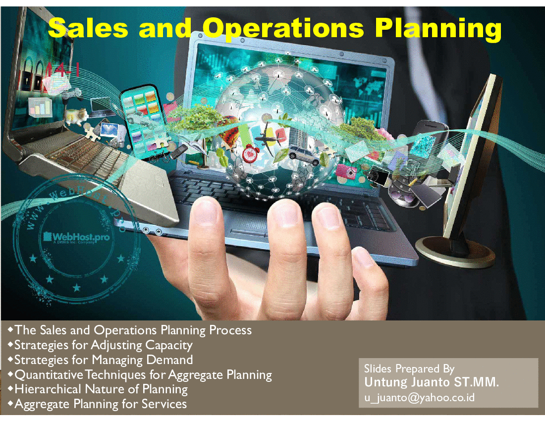 This is a partial preview of Sales and Operations Planning (21-slide PowerPoint presentation (PPT)). Full document is 21 slides. 