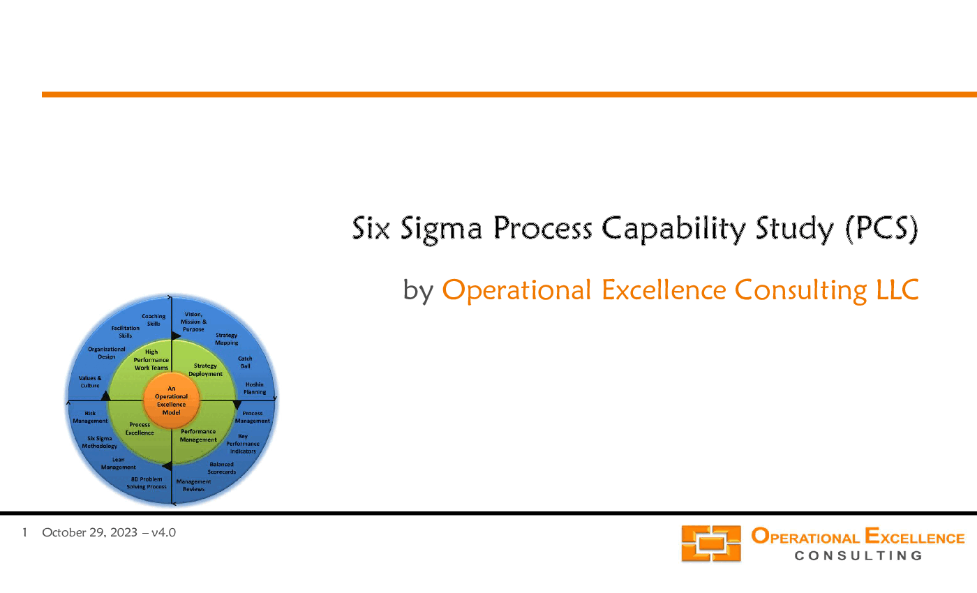 This is a partial preview of Six Sigma - Process Capability Study (102-slide PowerPoint presentation (PPTX)). Full document is 102 slides. 