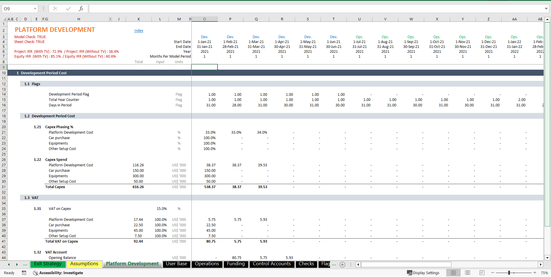 Online Car Rental - 3 Statement Financial Model with 5-Year Projection (Excel template (XLSB)) Preview Image