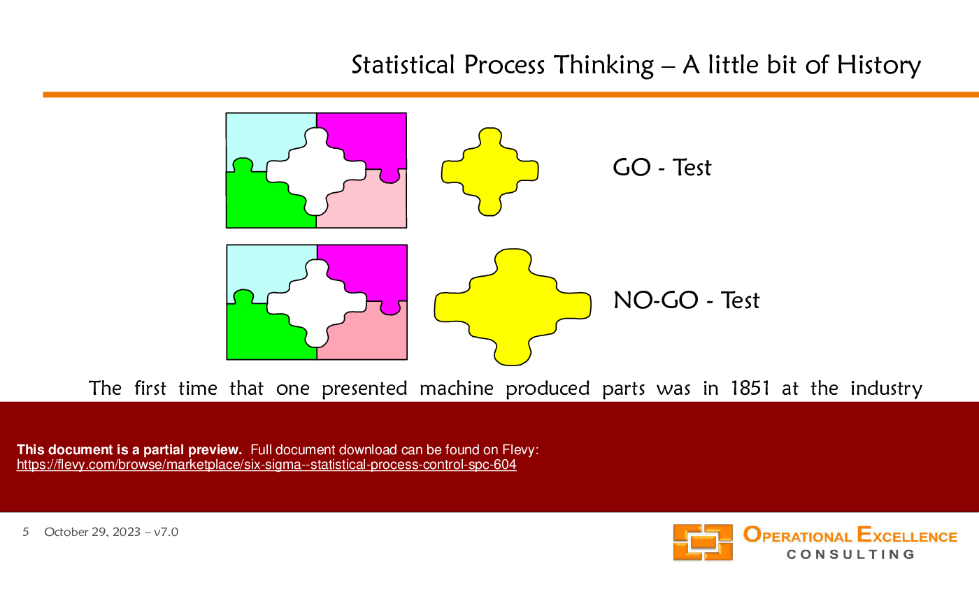 Six Sigma - Statistical Process Control (SPC) (138-slide PowerPoint presentation (PPTX)) Preview Image