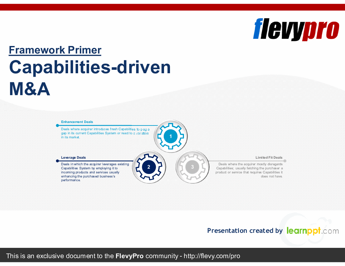 This is a partial preview of Capabilities-driven M&A (34-slide PowerPoint presentation (PPTX)). Full document is 34 slides. 