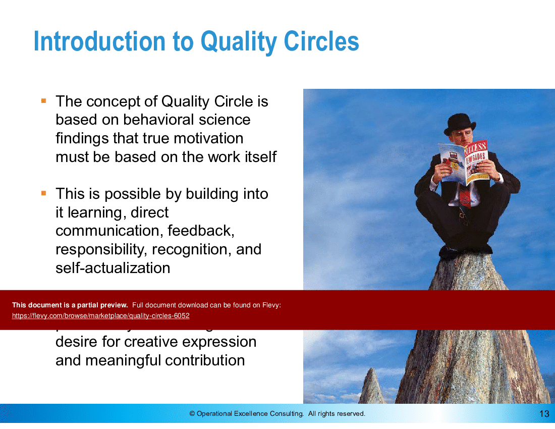This is a partial preview of Quality Circles (103-slide PowerPoint presentation (PPTX)). Full document is 103 slides. 