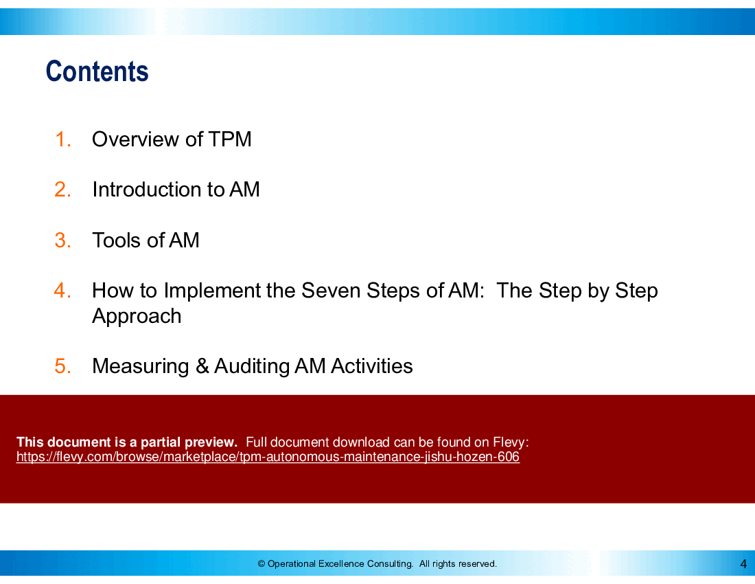 TPM: Autonomous Maintenance (Jishu Hozen) (159-slide PowerPoint presentation (PPTX)) Preview Image