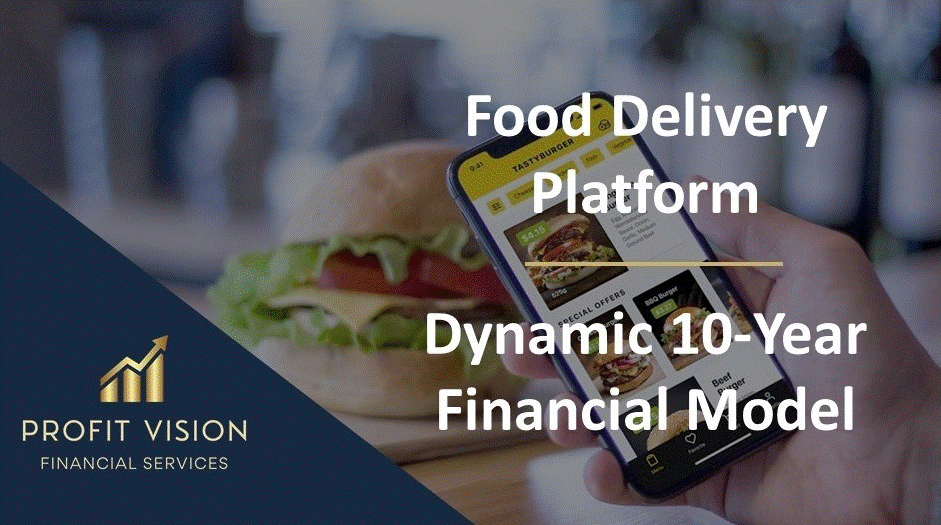 Food Delivery Platform - Dynamic 10 Year Financial Model (Excel template (XLSX)) Preview Image