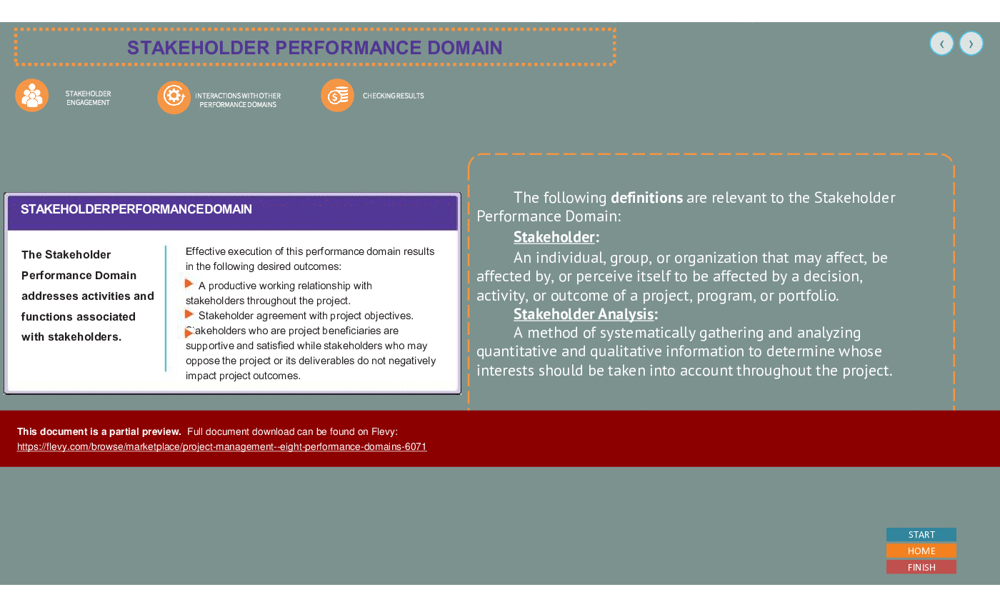 This is a partial preview of Project Management - Eight Performance Domains (133-slide PowerPoint presentation (PPTX)). Full document is 133 slides. 