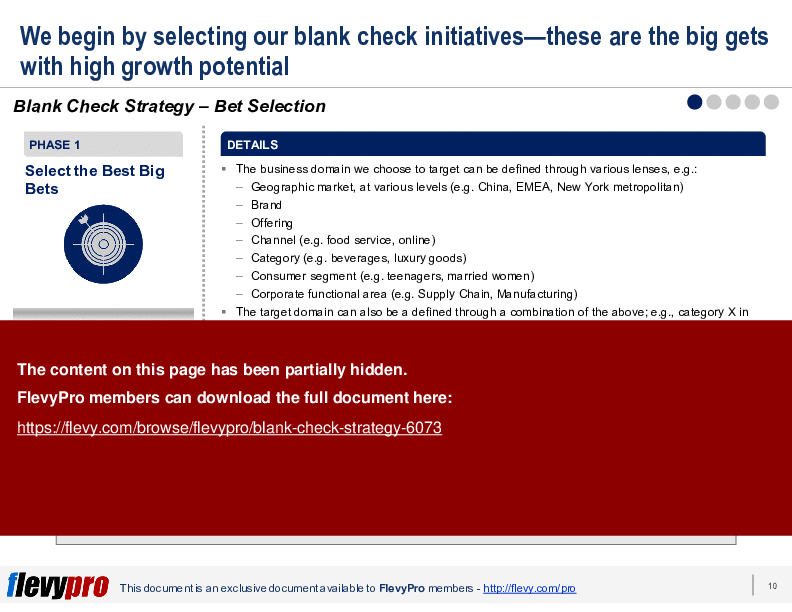 This is a partial preview of Blank Check Strategy (27-slide PowerPoint presentation (PPTX)). Full document is 27 slides. 