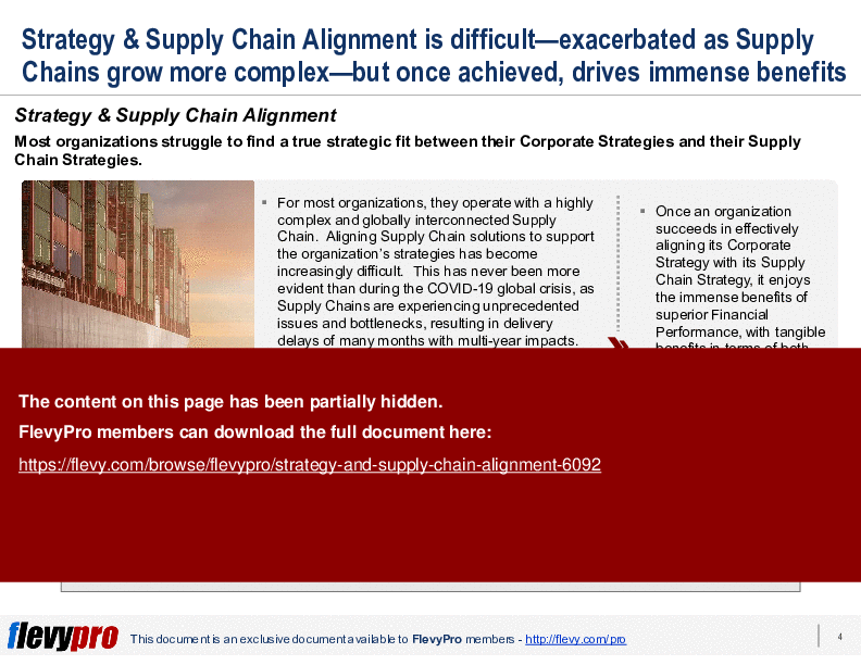 This is a partial preview of Strategy & Supply Chain Alignment (29-slide PowerPoint presentation (PPTX)). Full document is 29 slides. 