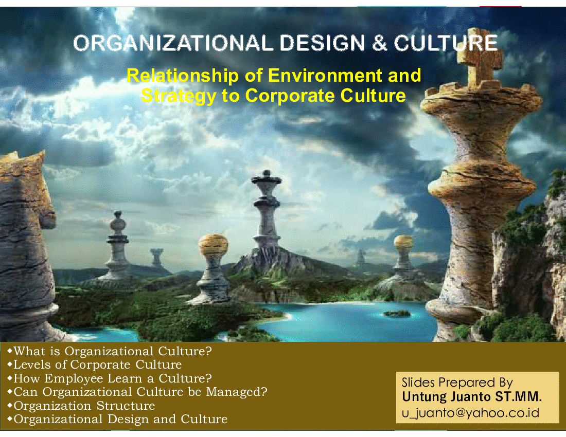 Corporate Culture and Organization Design