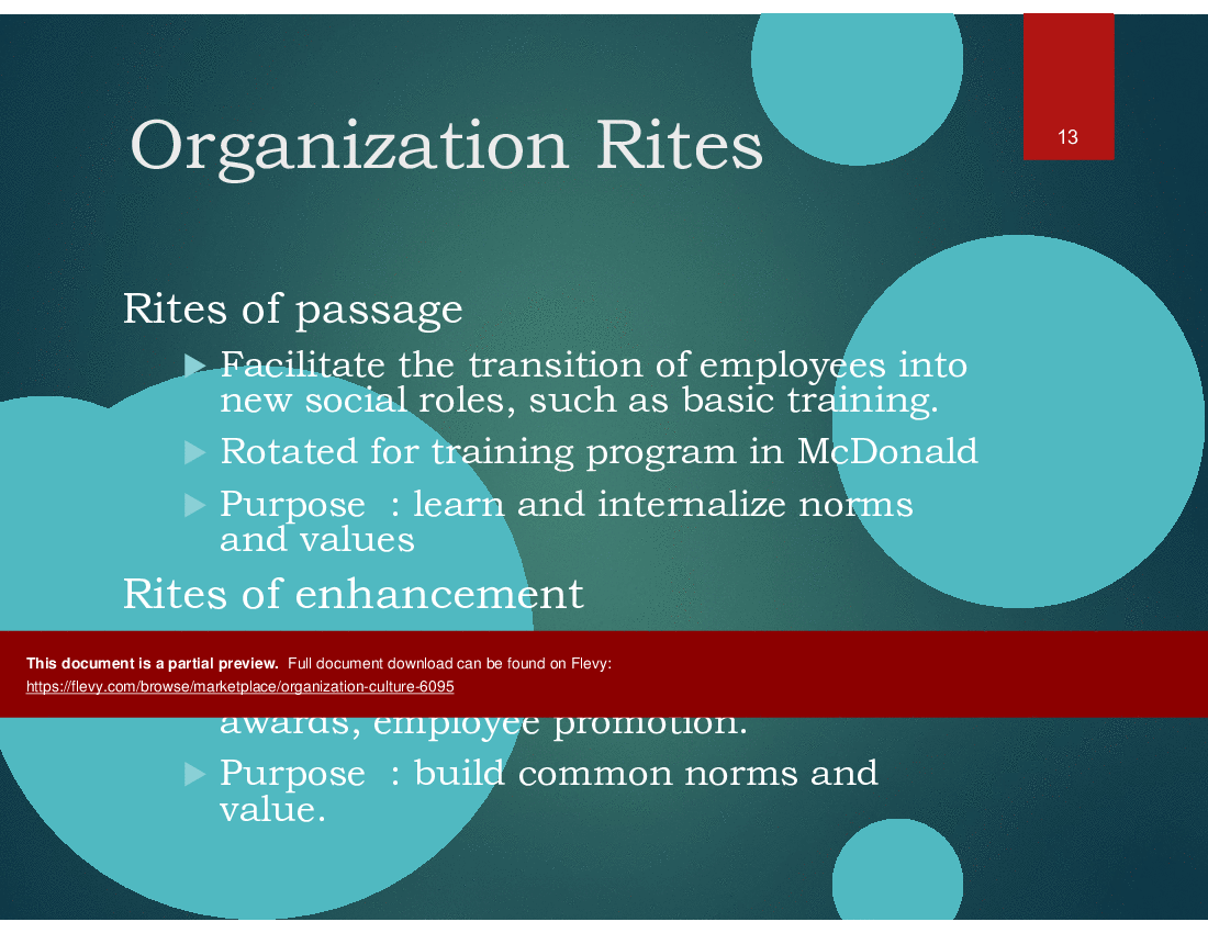 This is a partial preview of Corporate Culture and Organization Design (27-slide PowerPoint presentation (PPT)). Full document is 27 slides. 