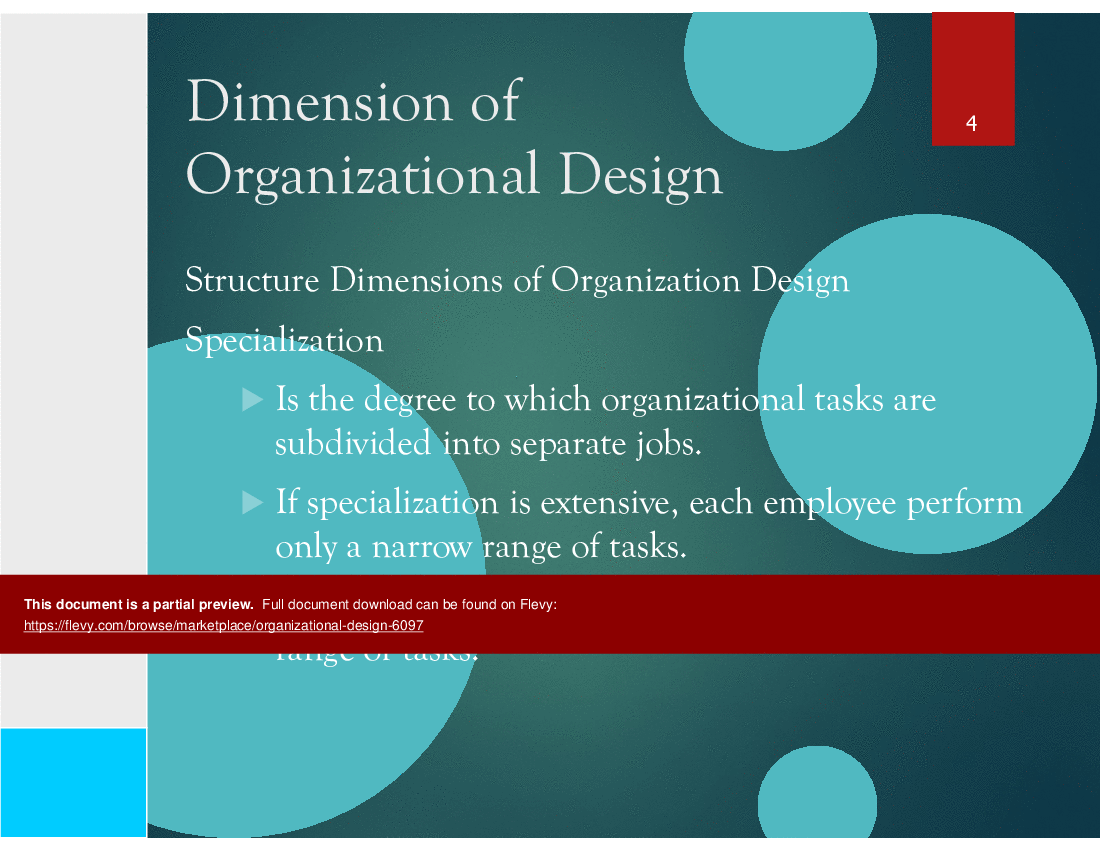 This is a partial preview of Organizational Design (23-slide PowerPoint presentation (PPT)). Full document is 23 slides. 