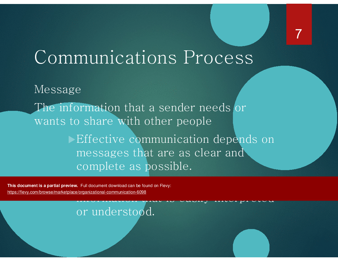 This is a partial preview of Organizational Communication (33-slide PowerPoint presentation (PPT)). Full document is 33 slides. 