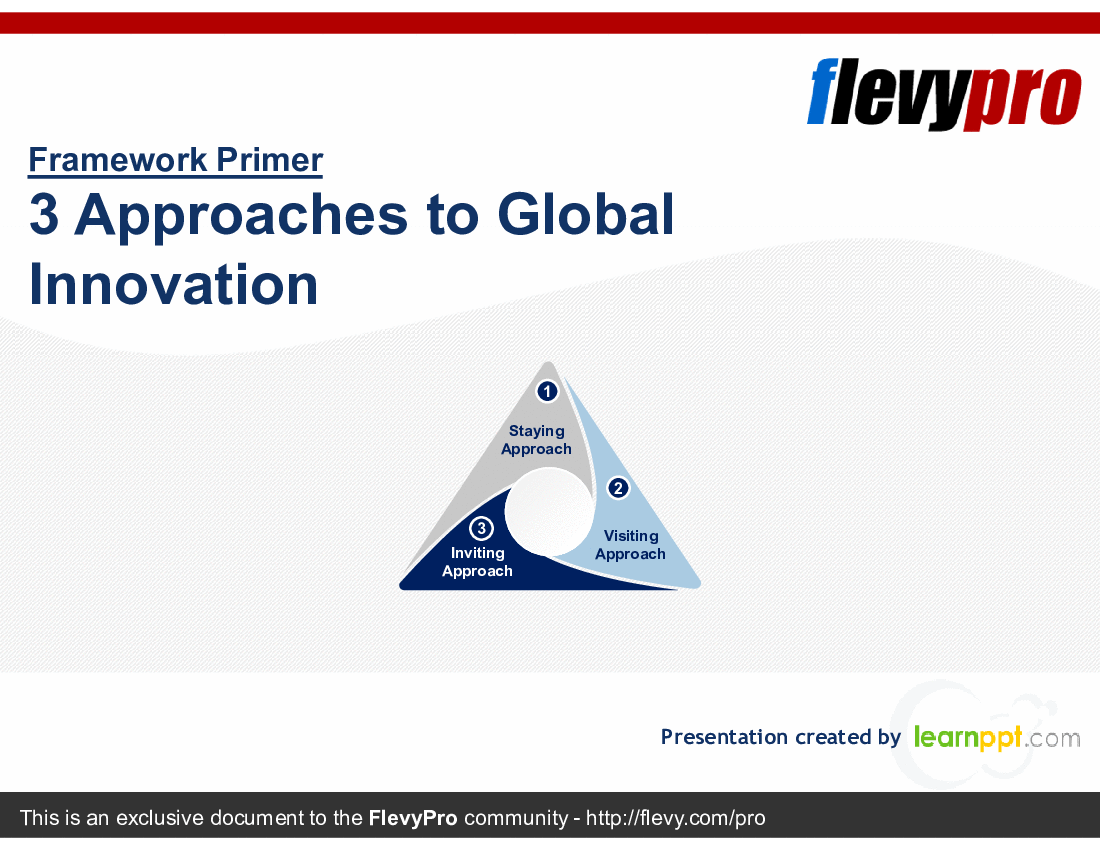This is a partial preview of 3 Approaches to Global Innovation (29-slide PowerPoint presentation (PPTX)). Full document is 29 slides. 