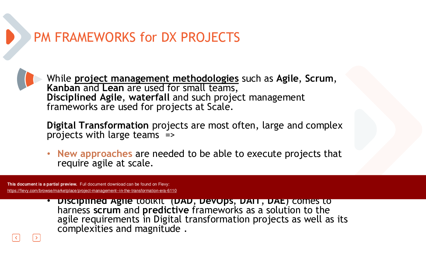 Project Management - In The Transformation Era (46-slide PPT PowerPoint presentation (PPTX)) Preview Image