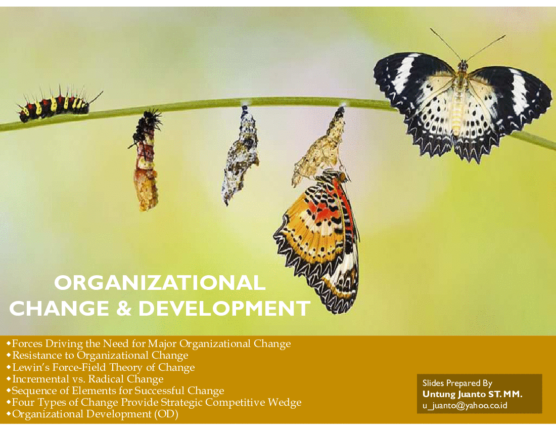 Organizational Change and Development (41-slide PowerPoint presentation (PPT)) Preview Image