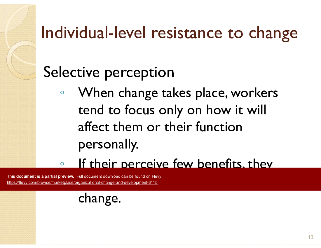 This is a partial preview of Organizational Change and Development (41-slide PowerPoint presentation (PPT)). Full document is 41 slides. 