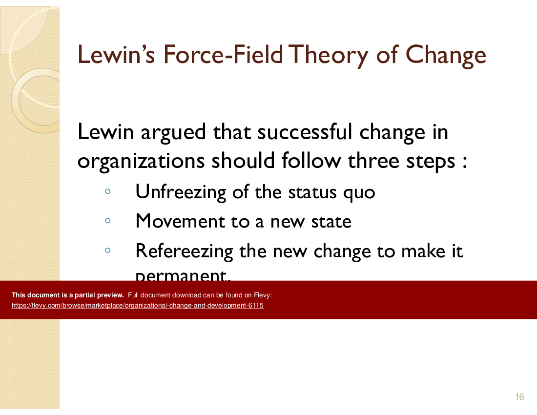 Organizational Change and Development (41-slide PPT PowerPoint presentation (PPT)) Preview Image